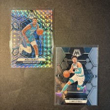Charlotte Hornets 2 Card Lot: Brandon Miller Rookie Prizm, LaMelo Ball Mosaic