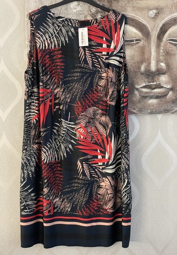 Navy Stretch WALLIS CURVE Leaf Print Shift Dress BNWT Plus Size 22 24 RRP £59!