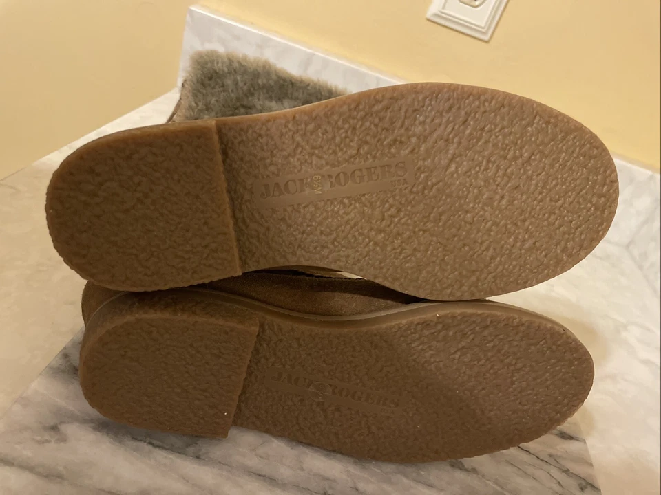 Jack Rogers Women's Faux Fur 100% Leather 19" Brown Boots Winter Shoes Faux Fur - Image 4 of 4