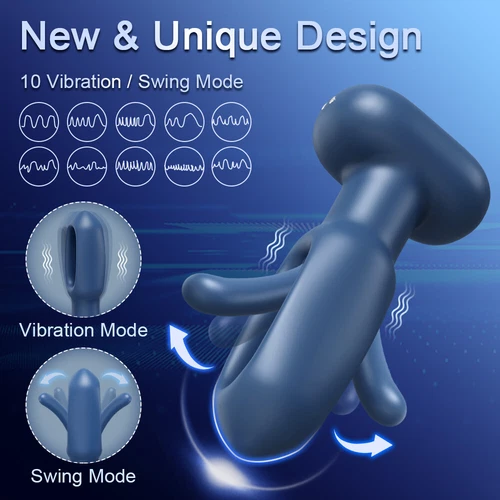 Flapping Anal Butt Plug Dildo Vibrator Prostate Massager Sex Toys for Men Women - Bild 5 von 10