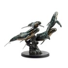 Stunning Work Of Brass And Marble Humpback Quartet Swimming Underwater