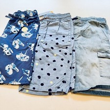 Boy's Cat Jack Shorts Lot of 3 Pair Blue Size 12/14 Dinosaurs Polka Dots Plain