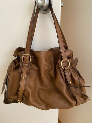 miu miu brown leather bag