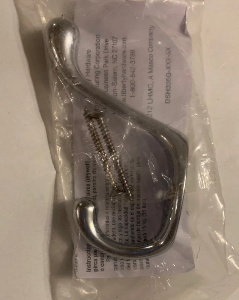 Juego de 2.  Ganchos para abrigo Liberty 3" B42302Q-CHR-C5 de alta resistencia. Cromo Foto 4 de 4