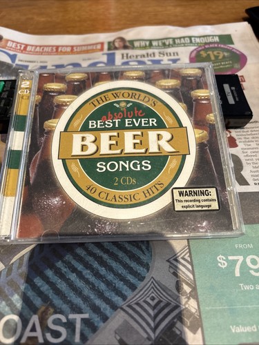 The World's Absolute Best Ever Beer Songs 2 Cd Discs VGC++ Zz Top Rise Tattoo - Picture 3 of 6