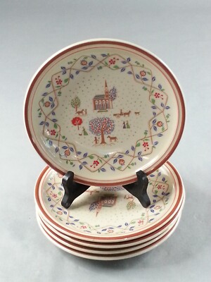 5 Piece Country Concept Epoch Country Crewel Korea 8 Inch Plates