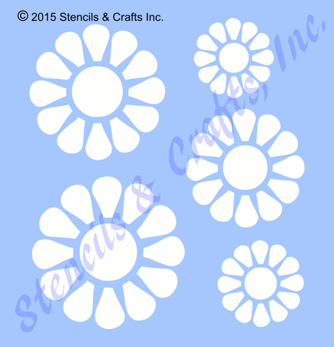 DAISY FUNKY STENCIL FLOWER CRAFT ART FLOWERS TEMPLATE PATTERN PAINT NEW 8 x10 - Picture 1 of 1