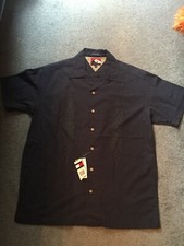 NWT MEN'S TOMMY HILFIGER SHIRT SHORT SLEEVE BUTTON DOWN NAVY BLUE SIZE M