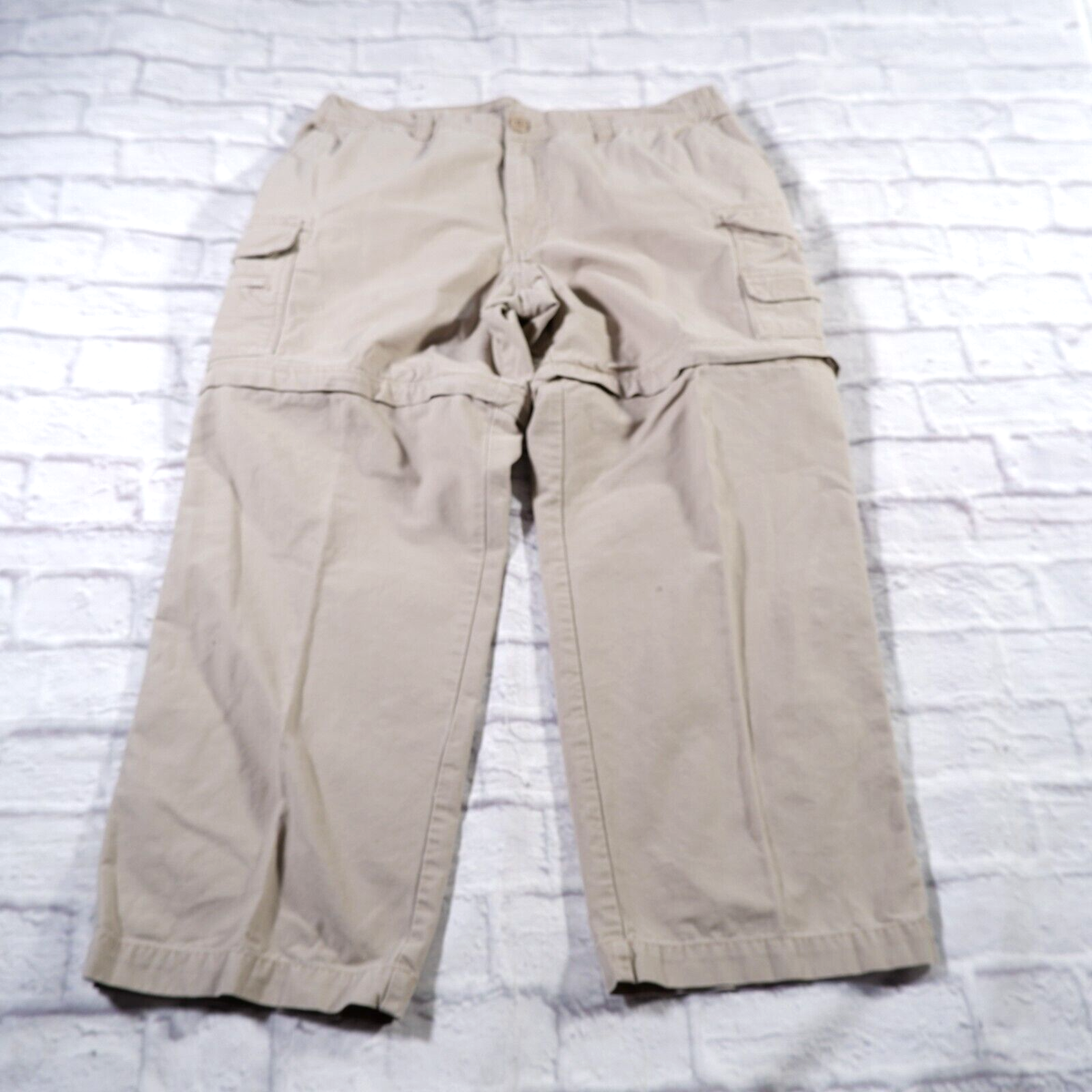 The Versatile Canvas Zip Off Pant Beige Convertible Mens Cargo Pants 40x30