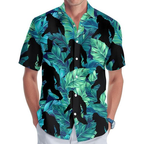 Mens Summer Hawaiian Shirt Floral Button Down Tops Tropical Beach Holiday Shirts - Picture 5 of 13