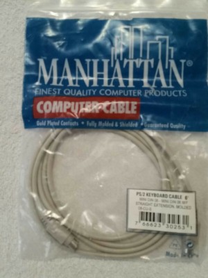 6 FT Mini MDIN6 PS/2 Keyboard Mouse Extension Cable M/F 28 AWG DIN6 6 Pin PC