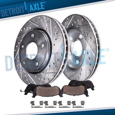 Front DRILLED Disc Rotors Ceramic Brake Pads for 2008-2013 Nissan Rogue Select