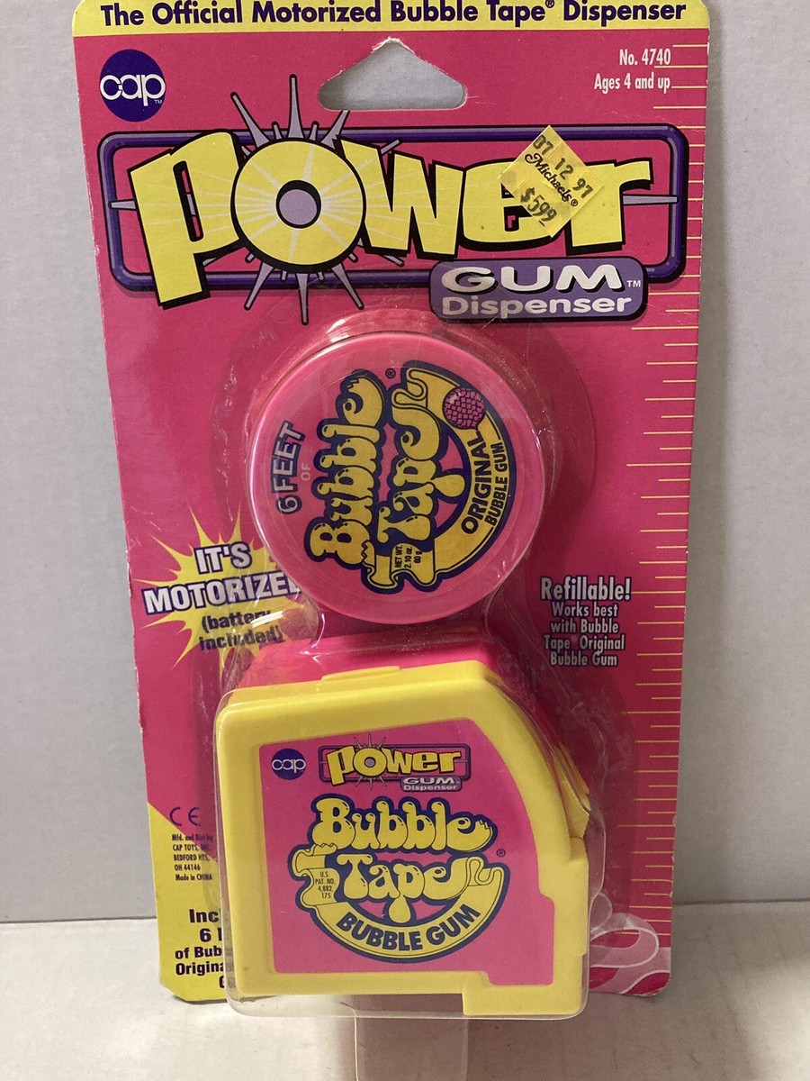 RARE Vintage 1997 BUBBLE TAPE POWER GUM DISPENSER w/REFILL