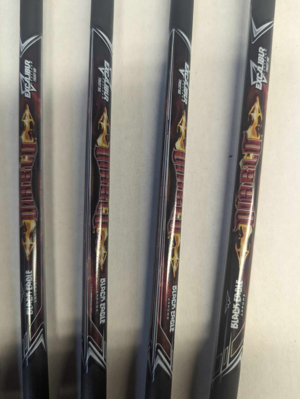 6 Excalibur Diablo Carbon Crossbow Bolts w/ Blazers! 18" black eagle