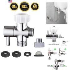 Bidet T Adapter Brass Shut Off Valve for Toilet Connection High Flow Control