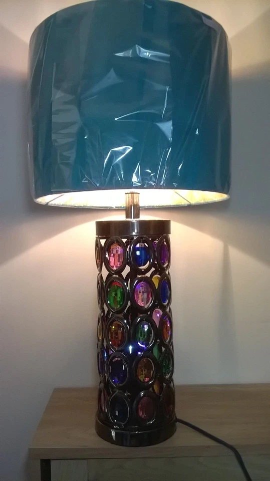  Lámparas Turcas Marroquíes Vidrio Color Joyas Metal Morroquí Mesa Lámpara  Foto 3 de 4