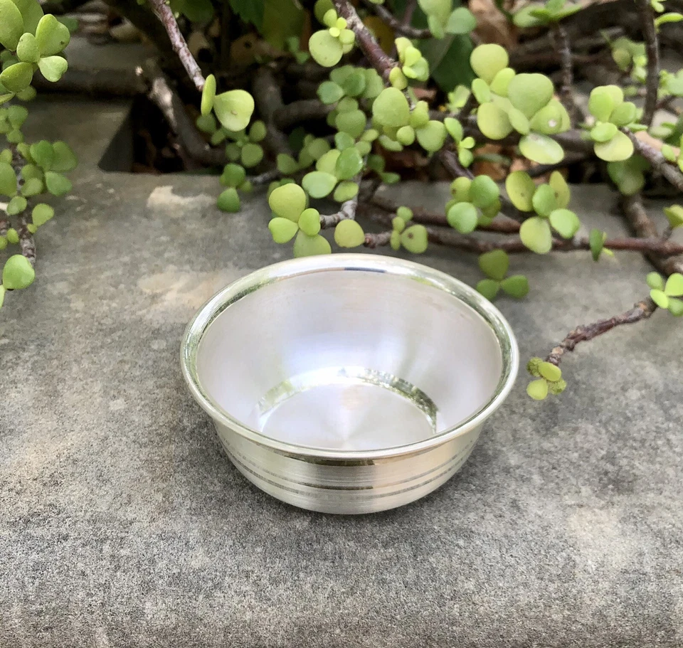 999 Silver Hindu Religious Katori Prasad Bowl Krishna puja 6.6 cm 19-20 gm - image 2 of 4