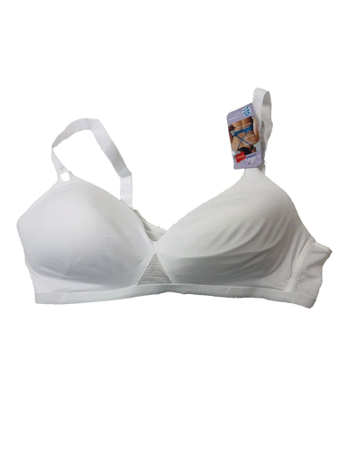 Hanes Womens Size Large Oh So Light Comfort Wirefree Convertible Straps White