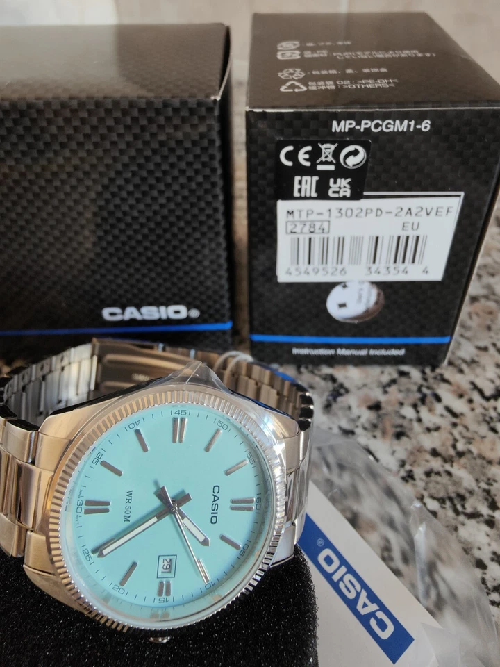 Casio MTP-1302PD-2A2VEF 44,2mm Cassa in Ottone Colore Argento e Braccialetto in - Immagine 3 di 4