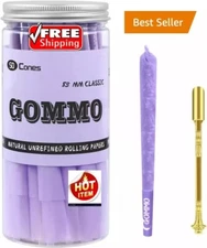 Pre Rolled Cones 1 1/4 Size | 50 Pack | Natural Purple Rolling Papers With..