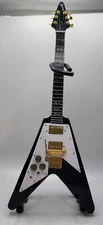 Authentic Jimi Hendrix Gibson 1969 Flying V Ebony Mini Guitar Replica 1:4 Scale!
