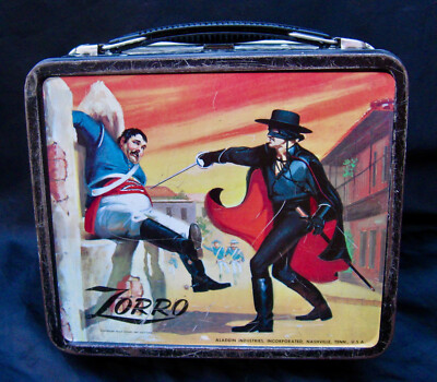 Vintage ZORRO Lunchbox - TV Movies - R-6 Rare (1958) C-8 Nice! No