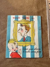 1945 Get Well Soon Greeting Card Make Some Faces Barker Cards Rare Movie Card