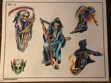 Vintage Don Nolan Color Tattoo Design Flash Lot of 117 Spaulding Rogers