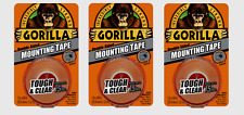 3 Gorilla MOUNTING TAPE Tough Clear Double-Sided In/Out Hold 15 lbs 1" W x 60" L