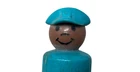 VTG Fisher Price Little People Wooden Black Pilot 1970s Airport