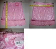 NEW Dottie Loves Dancewear Pink velvet SKIRT with pink fringes Girls 8 10
