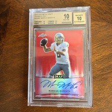 2015 Leaf Metal Draft Marcus Mariota Auto/5 Prismatic Red BGS 10 Pristine 