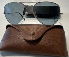 Ray-Ban Aviator Men's Sunglasses Silver Metal Frame Gray Glass Lenses Classic