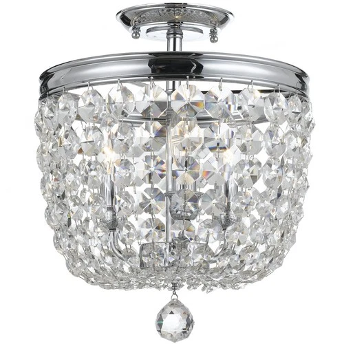 Crystorama 783-CH-CL-MWP Archer 11.5" 3-Light Crystal Semi Flush in Polished - Picture 2 of 2