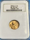 1946-D Lincoln Wheat Cent NGC MS 65 RD Old Fatty Soap Box Holder