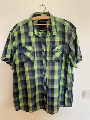 Hemd Herren Sommer, Farbe Kariert, Größe  3xl Slim FIT,Brusttaschen, Blau/grün,