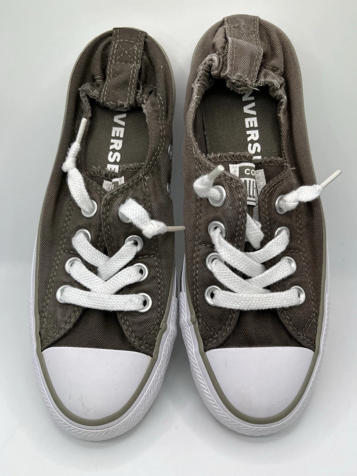 Converse All Star Donna 550195F Grigio Shoreline Tela Elasticizzata Schiena Taglia 6