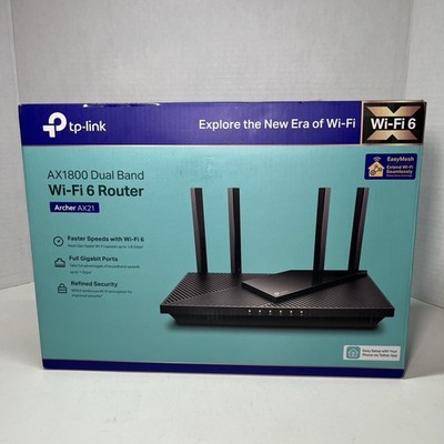 TP-Link AX1800 WiFi 6 Router V4 (Archer AX21)   Dual Band Wireless Easy Mesh