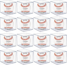 16 Pack UV Protected Baseball Display Cases - Clear Acrylic Cube Protectors