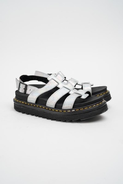 Women Dr. Martens Heels Silver Leather 41