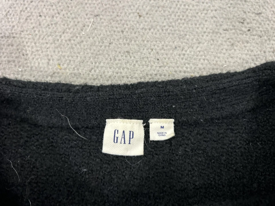 Suéter GAP Mujer Mediano Negro Acanalado Tejido Mezcla Lana Alpaca Silencioso Lujo Suave Foto 3 de 4