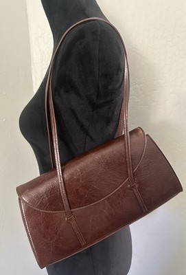 Reformation Elena Leather Shoulder Bag  - Chestnut Leather