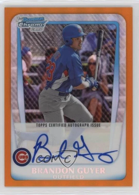 2011 Bowman Chrome Prospects Orange Refractor 24/25 Brandon Guyer #BCP168 15dq