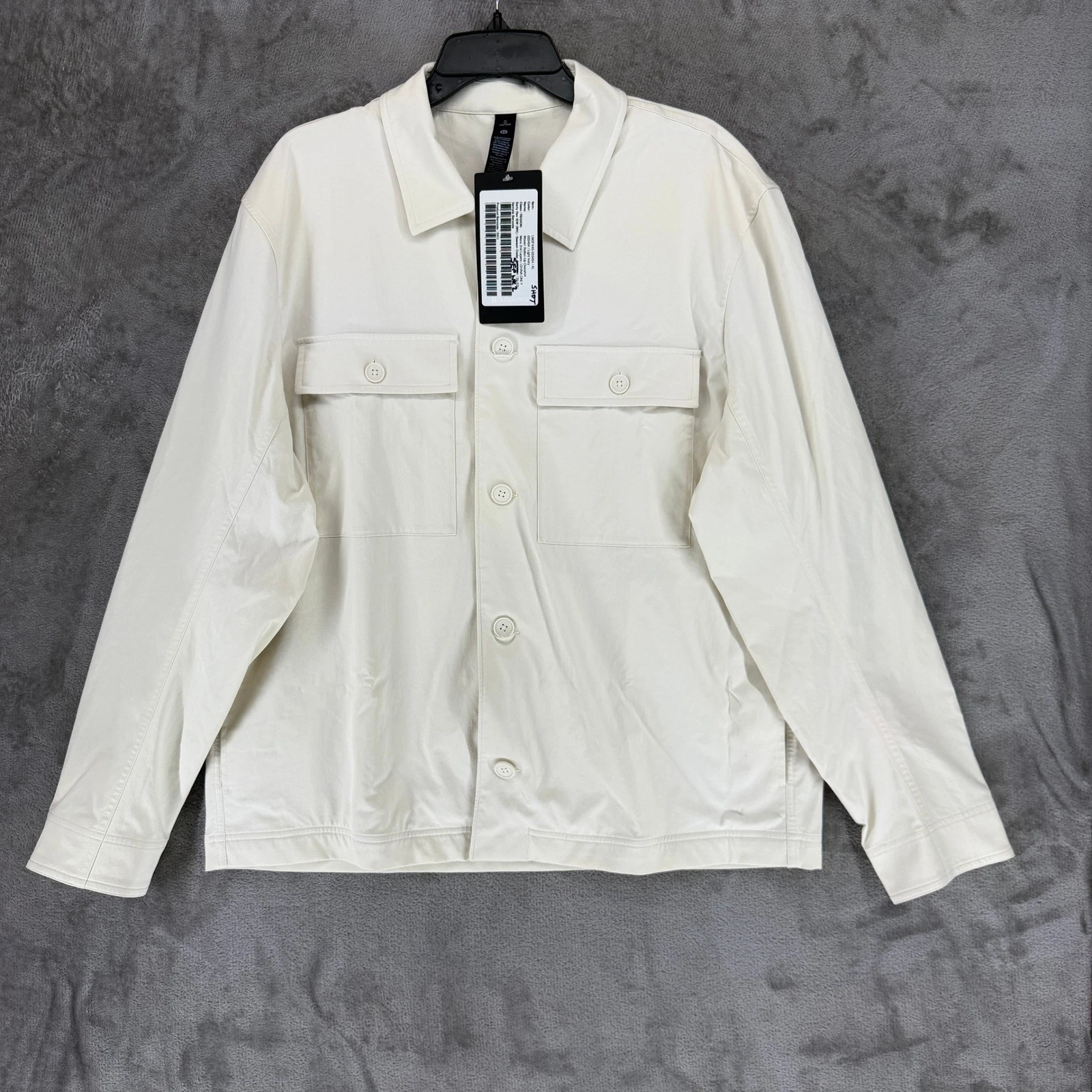 Lululemon Woven Button-Up Overshirt Mens XL Light Ivory LM3FX4S Jacket New image 1