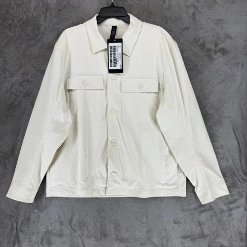 Lululemon Woven Button-Up Overshirt Mens XL Light Ivory LM3FX4S Jacket New - product listing photo