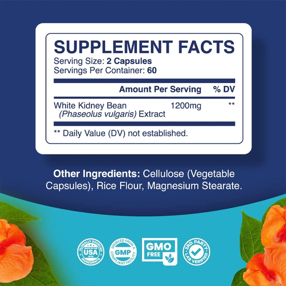 Weiße Kidneybohne – Gewichtsverlust, natürlicher Kohlenhydratblocker, Energie - Bild 2 von 4