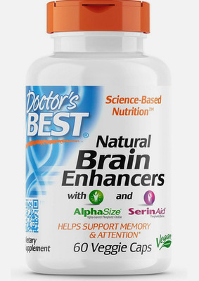 Doctor's Best Natural Brain Enhancers, Vegan Gluten Free 60 Caps EXP 03/2026