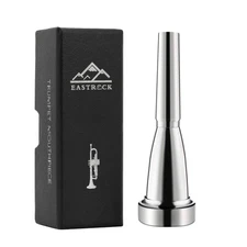 EASTROCK Trumpet Mouthpiece 5C Silver Plated Bullet Shape Vacuum Package Music