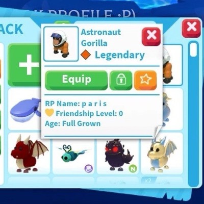 Adopt Me! Astronaut Gorilla Legendary Roblox In-Game Item
