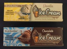 2 Brush Buddies Ice Cream Flavored Toothpaste...